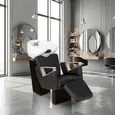 Lavatório Nice com Descanso de Pernas - Cuba de Porcelana - Estrutura Preta