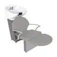 Lavatório Safira com Descanso de Pernas - Cuba de Porcelana - Estrutura Cinza