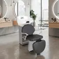Lavatório Safira com Descanso de Pernas - Cuba de Porcelana - Estrutura Cinza