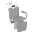 Lavatório Rubi com Descanso de Pernas - Cuba de Porcelana - Estrutura Cinza