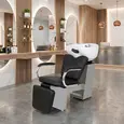 Lavatório Rubi com Descanso de Pernas - Cuba de Porcelana - Estrutura Cinza