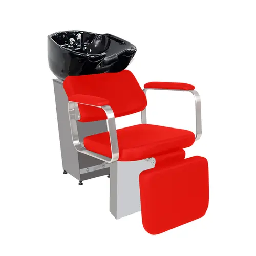 Lavatório Siena com Descanso de Pernas - Cuba de Porcelana Preta - Estrutura Cinza