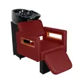 Lavatório Toscana Prime com Descanso de Pernas - Cuba de Porcelana Preta - Estrutura Preta