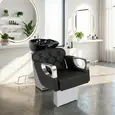 Lavatório Zara - Cuba de Porcelana Preta - Estrutura Cinza