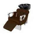 Lavatório Zara com Descanso de Pernas - Cuba de Porcelana Preta - Estrutura Cinza