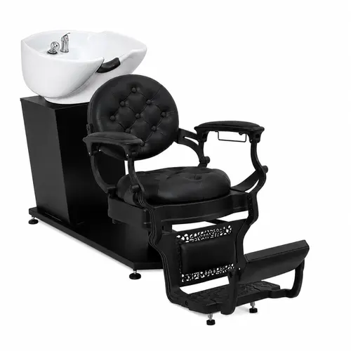 Lavatório Lord Black - Cuba de Porcelana Branca - Estrutura Preta